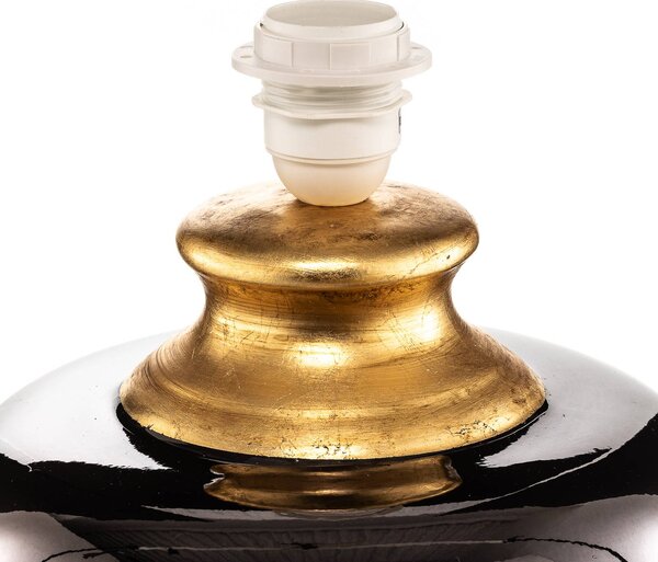Lampa stołowa Mozart ONLI, mosiężny / złoty, salon / jadalnia, tkanina / materiał / jedwab, antyczny