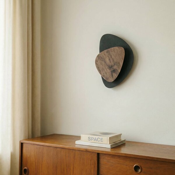 Kinkiet LED Pedra SIGMA, czarny, salon / jadalnia, metal, nowoczesny