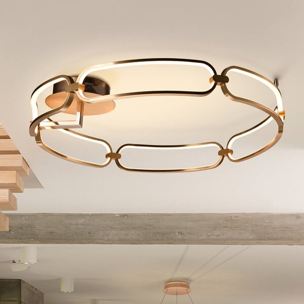 Schuller Valencia Lampa sufitowa LED Colette, mosiężny / złoty, salon / jadalnia, aluminium, nowoczesny