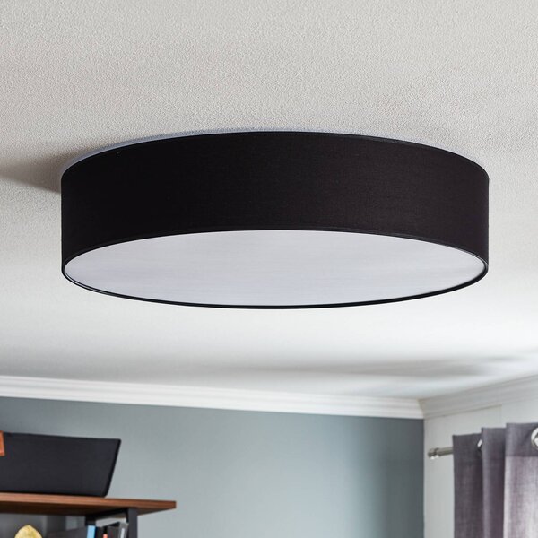 Lampa sufitowa Rondo TK Lighting, możliwość ściemniania, czarny, sypialnia, tkanina / materiał / jedwab, nowoczesny