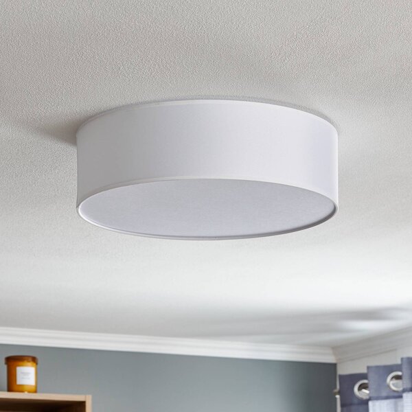 Lampa sufitowa Rondo TK Lighting, możliwość ściemniania, biały / opal, sypialnia, tkanina / materiał / jedwab, nowoczesny