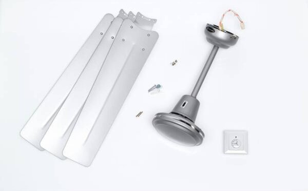 Westinghouse Wentylator sufitowy Industrial, srebrny, cichy, 142 cm Industrial, aluminiowy / szary / cynkowy, salon / jadalnia, metal, nowoczesny