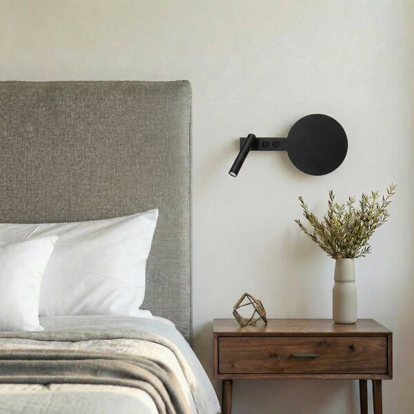 Kinkiet Hotel Mood B SIGMA, czarny, sypialnia, metal, nowoczesny