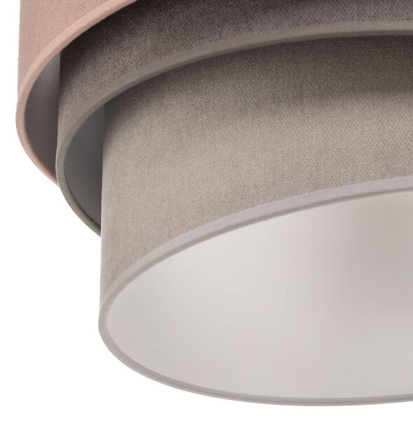 Lampa sufitowa Pastell Trio Duolla, możliwość ściemniania, fioletowy / różowy / bladoróżowy, salon / jadalnia, tkanina / materiał / jedwab, nowoczesny