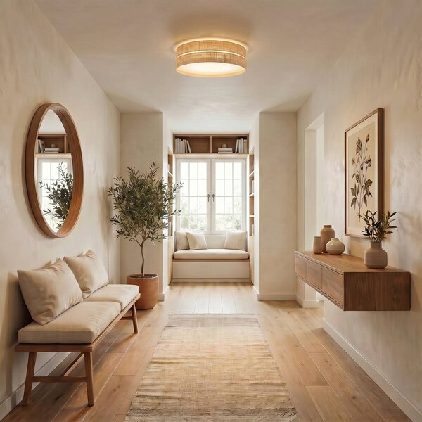 Lampa sufitowa Calma TK Lighting, możliwość ściemniania, kremowy / amber, salon / jadalnia