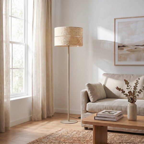 Lampa stojąca Calma TK Lighting, kremowy / amber, salon / jadalnia