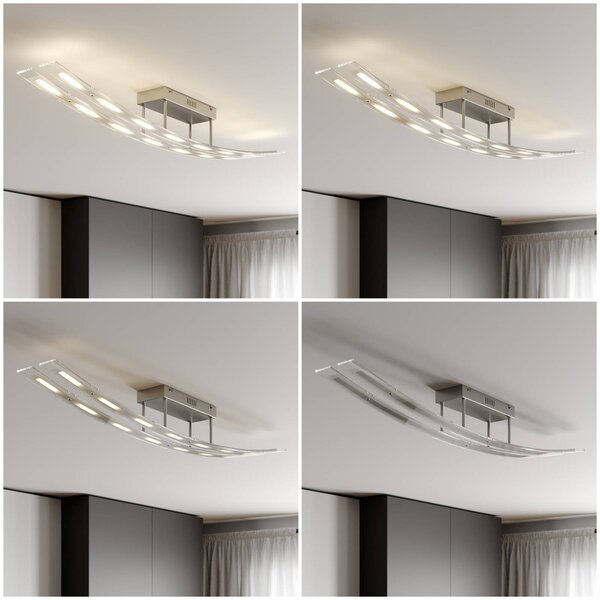 Lampa sufitowa LED Jarda Lindby, możliwość ściemniania, przezroczysty / transparentny, salon / jadalnia, szkło, nowoczesny