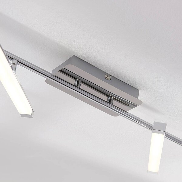 Lampa sufitowa LED Pilou Lindby, możliwość ściemniania, chromowy / srebrny, kuchnia, metal, nowoczesny
