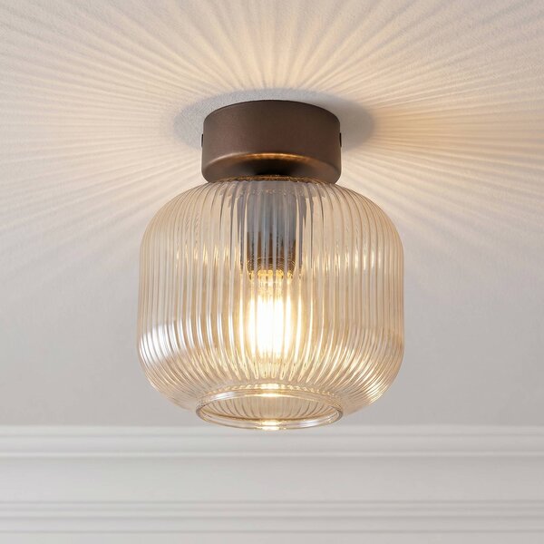 Lampa sufitowa Salvia TK Lighting, możliwość ściemniania, brązowy / rdzawy, salon / jadalnia, szkło
