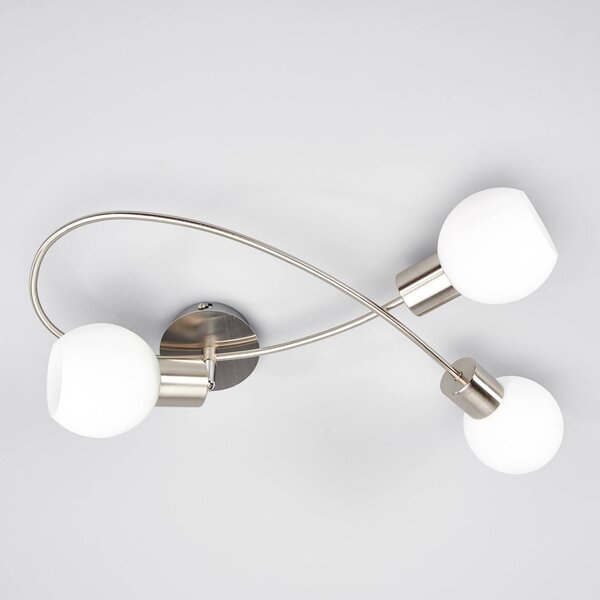 Lampa sufitowa Elaina Lindby, możliwość ściemniania, aluminiowy / szary / cynkowy, salon / jadalnia, metal, nowoczesny