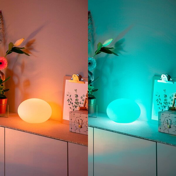 Philips Hue Lampa stołowa LED Smart Home Flourish, biała, RGBW, CCT możliwość ściemniania, biały / opal, salon / jadalnia, szkło, nowoczesny