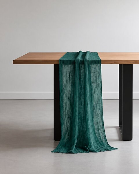 Bieżnik na stół 90×340 cm - butelkowa zieleń