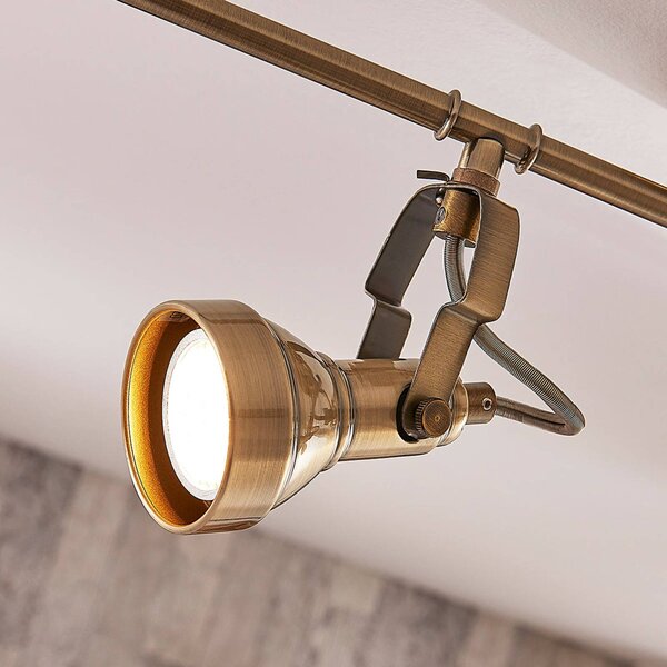 Lampa sufitowa PERSEAS Lindby, możliwość ściemniania, brązowy / mosiężny, salon / jadalnia, metal, antyczny