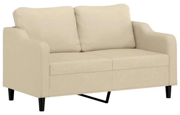 Sofa, 2-osobowa kremowa, 140 cm, tapicerowana tkaninÄ