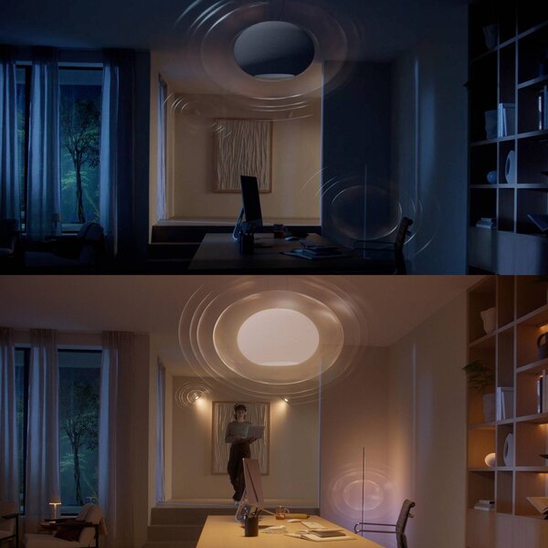 Philips Hue Lampa stołowa LED Smart Home Flourish, biała, RGBW, CCT możliwość ściemniania, biały / opal, salon / jadalnia, szkło, nowoczesny