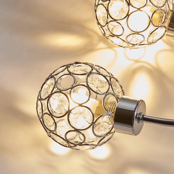 Lampa sufitowa Tyron Lindby, możliwość ściemniania, chromowy / srebrny, salon / jadalnia, metal, nowoczesny