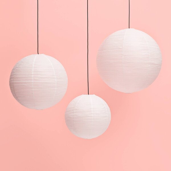 HAY Klosz lampy Paper Shade, Ø 50 cm, biały – bez zestawu przewodów Shade, biały / opal, salon / jadalnia, papier / lunolit / lunopal, skandynawski