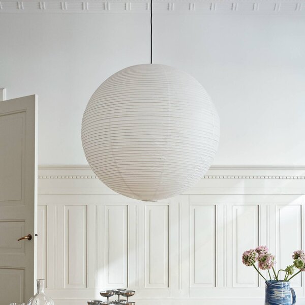 HAY Klosz lampy Paper Shade, Ø 50 cm, biały – bez zestawu przewodów Shade, biały / opal, salon / jadalnia, papier / lunolit / lunopal, skandynawski