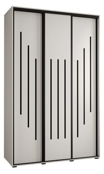 Szafa przesuwna wysoka Davos 8 160, gł. 60 cm biały + biały + czarny