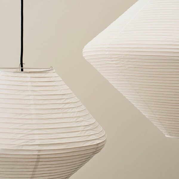 HAY Klosz lampy Diamond, Ø 60 cm, biały, papier/bambus Diamond, biały / opal, salon / jadalnia, papier / lunolit / lunopal, skandynawski