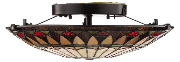 Elstead Lampa sufitowa tiffany West End, możliwość ściemniania, multikolor, salon / jadalnia, metal, tiffany