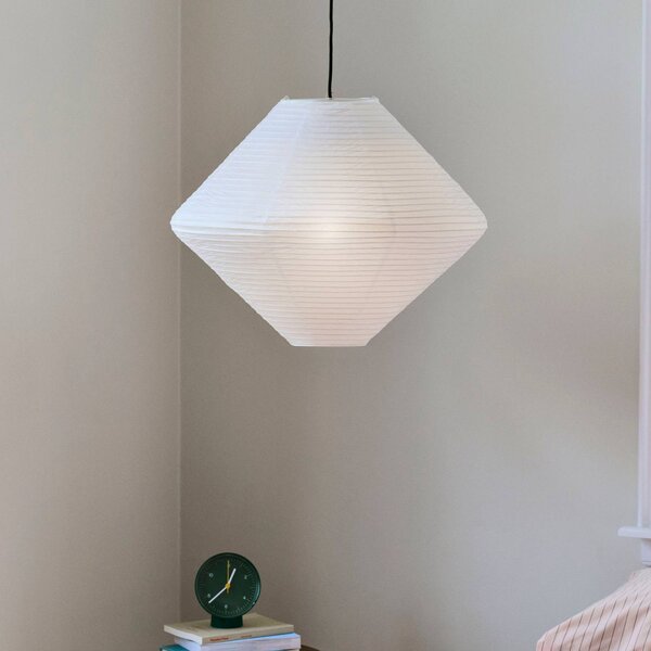 HAY Klosz lampy Diamond, Ø 60 cm, biały, papier/bambus Diamond, biały / opal, salon / jadalnia, papier / lunolit / lunopal, skandynawski