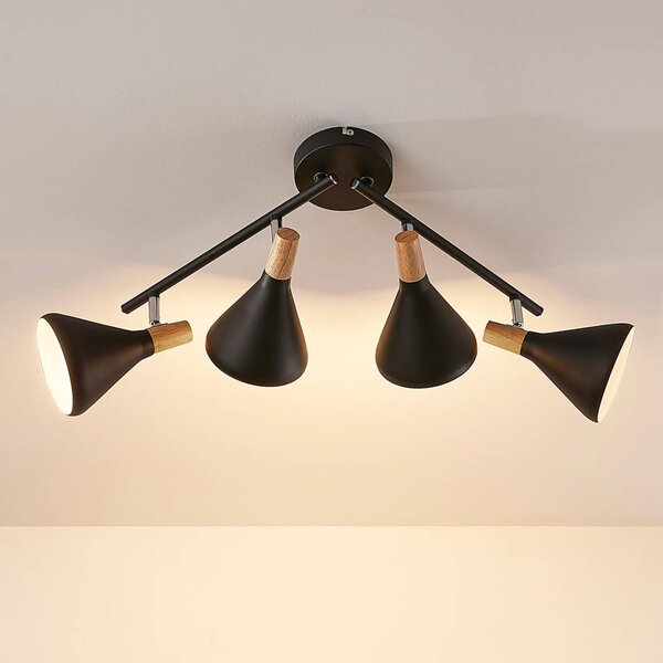 Lampa sufitowa Lindby Arina, 68 cm, czarna, 4-punktowa, E14 Arina Lindby, możliwość ściemniania, czarny, sypialnia, metal, nowoczesny