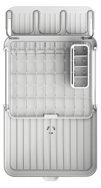 Regulowany plastikowy ociekacz w kolorze srebra 35,5x38 cm Extend Steel Plus – Joseph Joseph