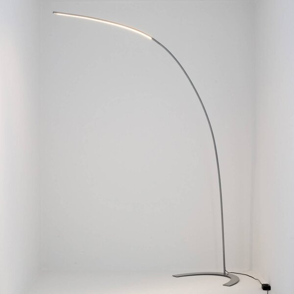 Lampa stojąca LED DANUA Lindby, możliwość ściemniania, aluminiowy / szary / cynkowy, salon / jadalnia, metal, nowoczesny