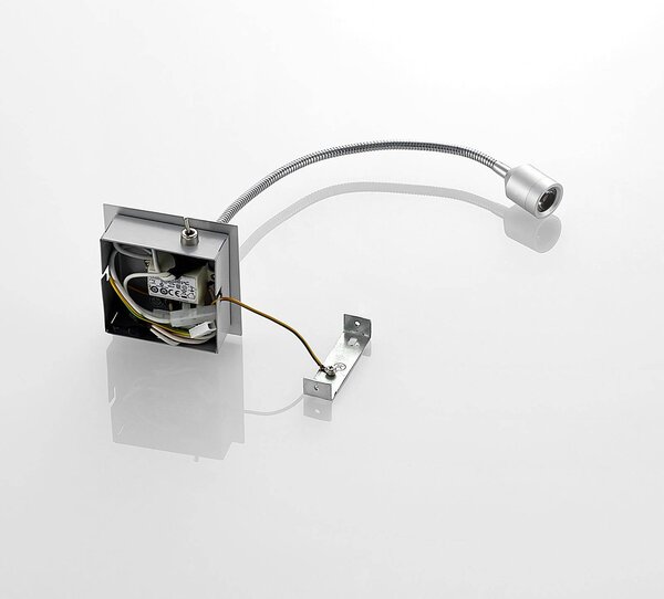 Lindby Kinkiet LED Anjalee, aluminiowy / szary / cynkowy, salon / jadalnia, aluminium, nowoczesny