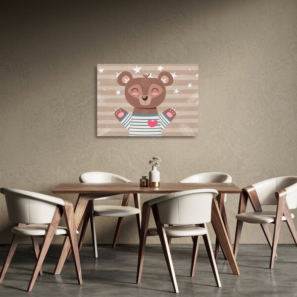 Obraz na szkle - Kochający niedźwiadek (70x50 cm)