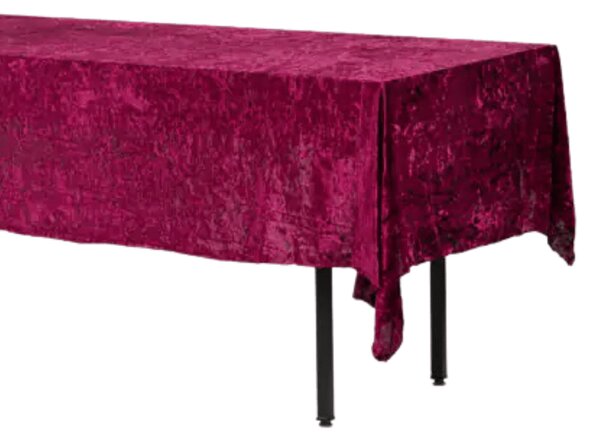Obrus prostokątny aksamit bordowy 280x160cm welurowy