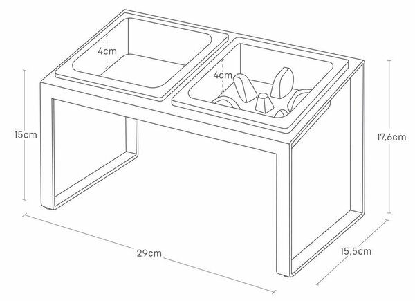 Zestaw misek ze stojakiem dla czworonoga ceramiczny Nooks – YAMAZAKI