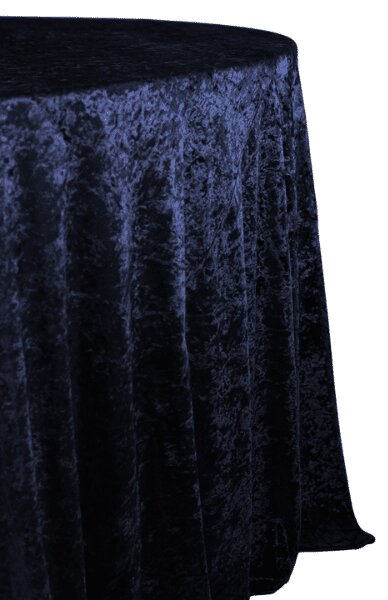 Obrus okrągły aksamit granatowy Fi340cm welurowy