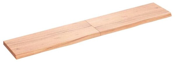 Półka, brązowa, 160x30x(2-4) cm, lakierowane lite drewno dębowe