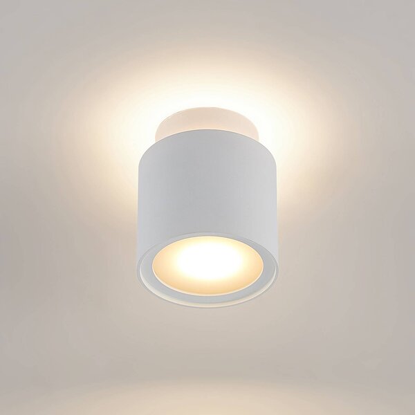 Arcchio lampa sufitowa Walisa, Ø 10 cm, biały, dyfuzor, GU10 Walisa Arcchio, możliwość ściemniania, biały / opal, salon / jadalnia, aluminium, nowoczesny