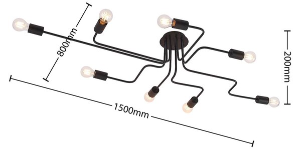 Lindby Elimar lampa sufitowa, 8-punktowa