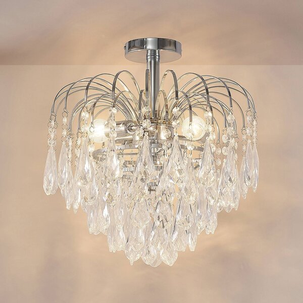Lampa sufitowa Silino Lindby, możliwość ściemniania, chromowy / srebrny, salon / jadalnia, metal, nowoczesny