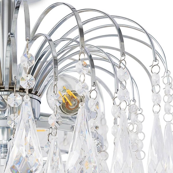 Lampa sufitowa Silino Lindby, możliwość ściemniania, chromowy / srebrny, salon / jadalnia, metal, nowoczesny