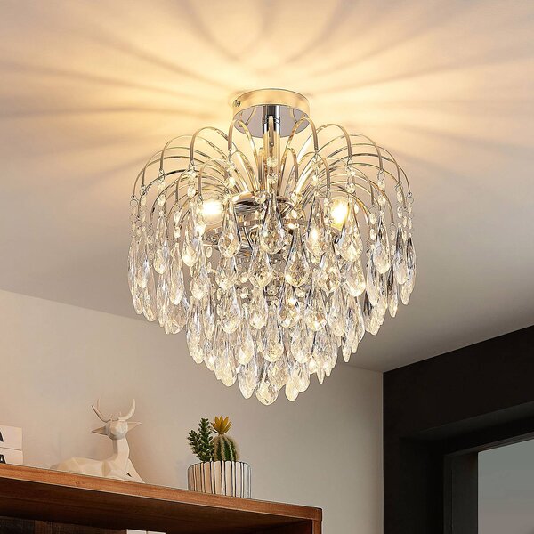 Lampa sufitowa Silino Lindby, możliwość ściemniania, chromowy / srebrny, salon / jadalnia, metal, nowoczesny