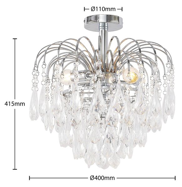 Lampa sufitowa Silino Lindby, możliwość ściemniania, chromowy / srebrny, salon / jadalnia, metal, nowoczesny