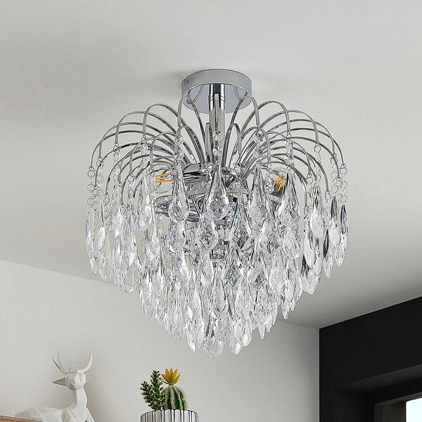 Lampa sufitowa Silino Lindby, możliwość ściemniania, chromowy / srebrny, salon / jadalnia, metal, nowoczesny