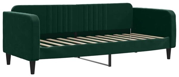 Sofa z funkcją spania, ciemnozielona, 80x200cm, obita aksamitem