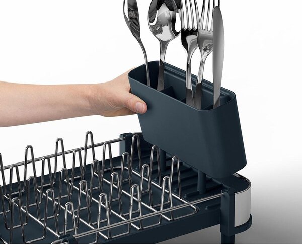 Czarny regulowany plastikowy ociekacz 31x19 cm Extend Slim Steel – Joseph Joseph
