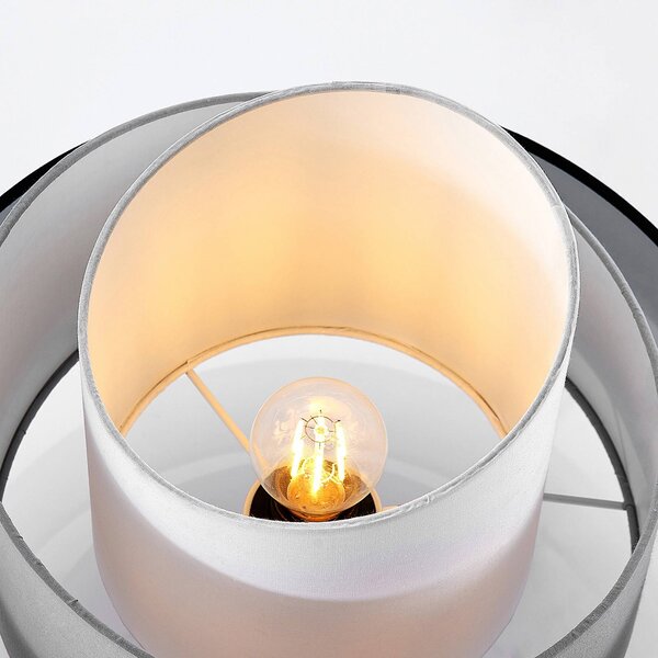 Lampa sufitowa Coria Lindby, możliwość ściemniania, aluminiowy / szary / cynkowy, salon / jadalnia, tkanina / materiał / jedwab, nowoczesny