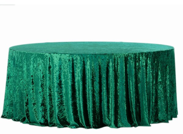 Obrus okrągły aksamit zielony Fi340cm Velvet