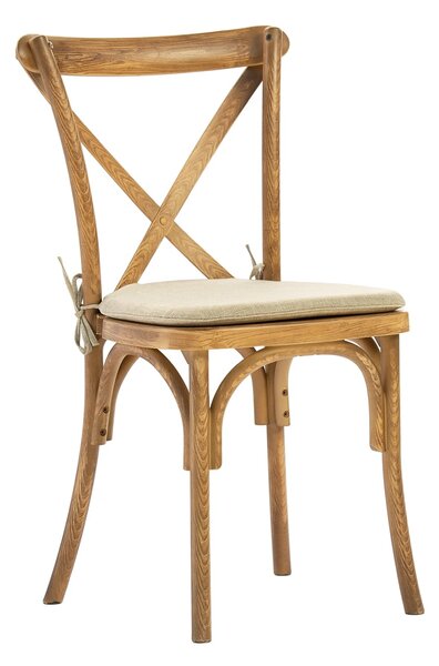 Krzesło rustykalne industrialne Boho PP - imitacja drewna jasne