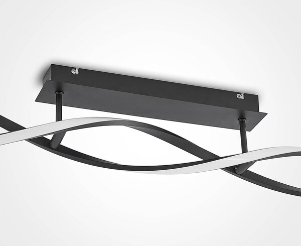 Lampa sufitowa LED Welina Lindby, możliwość ściemniania, czarny, salon / jadalnia, metal, nowoczesny
