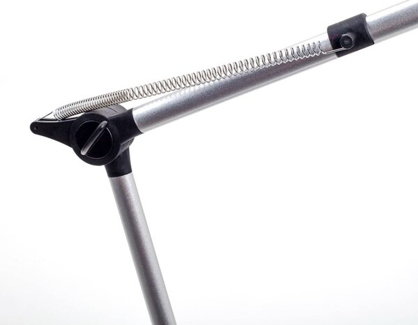Lampa stołowa LED FELIPE Lindby, możliwość ściemniania, aluminiowy / szary / cynkowy, biuro, nowoczesny