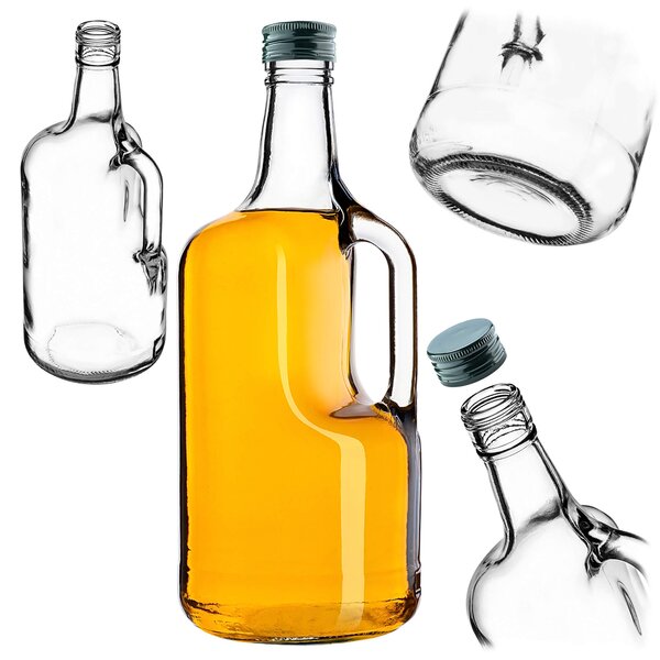 Szklana butelka z uchem Boude 1750ml z zieloną zakrętką 1 szt
